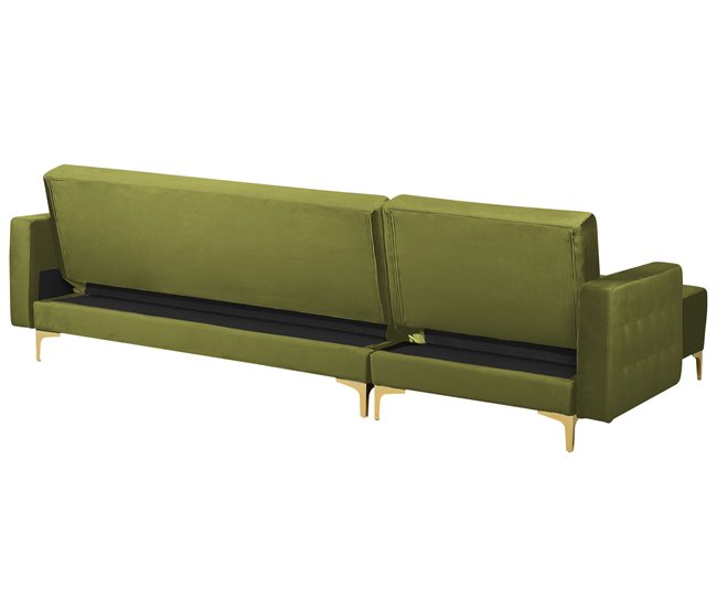 Beliani Sofá-cama Veludo ABERDEEN Verde