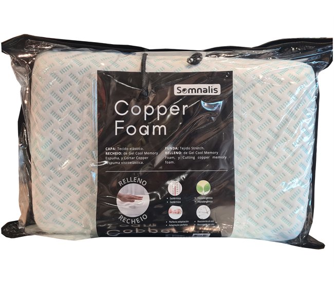 Almofada de espuma viscoelástica COPPER 70cm Branco