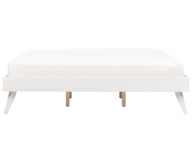 Beliani Cama com estrado MDF BERRIC 187x202 Branco