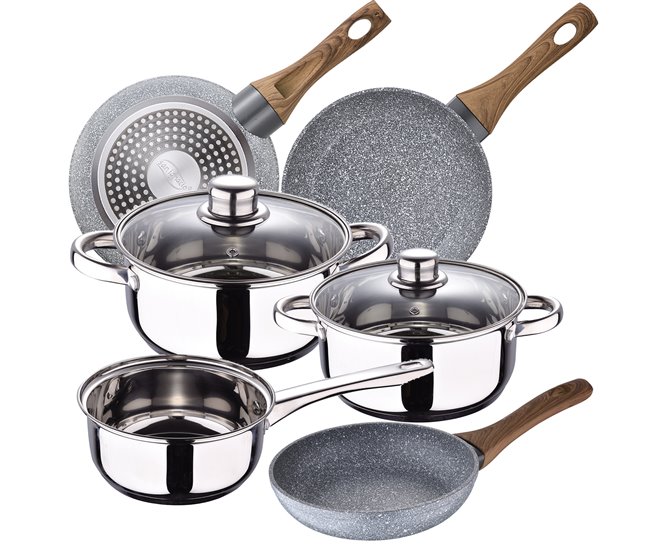 3 peças Bateria de cozinha + jogo de remendo Cromada