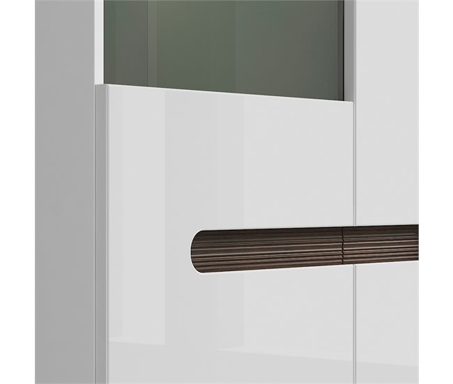 Armário de porcelana de 2 portas com LED Darrel Branco