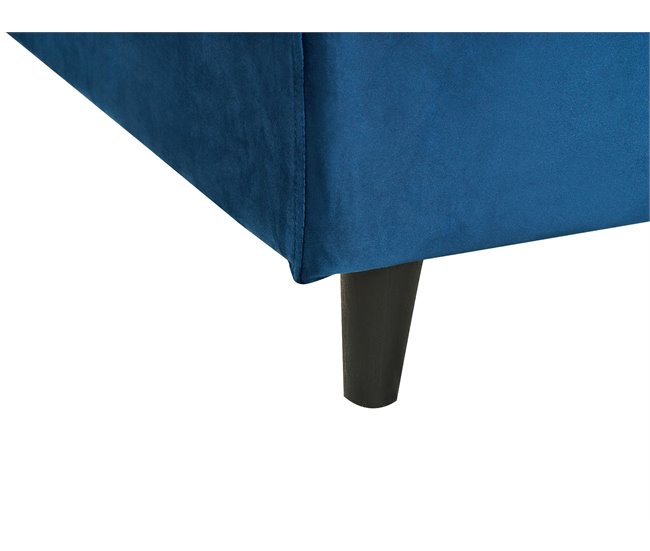 Beliani Cama com estrado Veludo FITOU 150x214 Azul