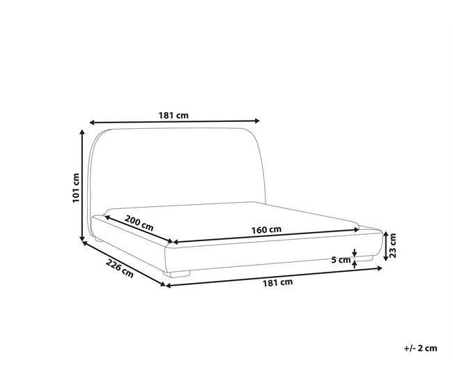 Beliani Cama de água Poliéster ROISEL 181x226 Creme
