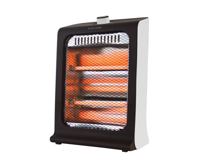 Aquecedor de halogéneo 800W duas potências e baixo consumo Preto