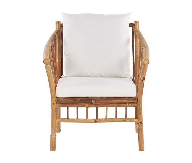 Beliani Conjunto lounge Madeira de bambu MAGGIORE Castanho