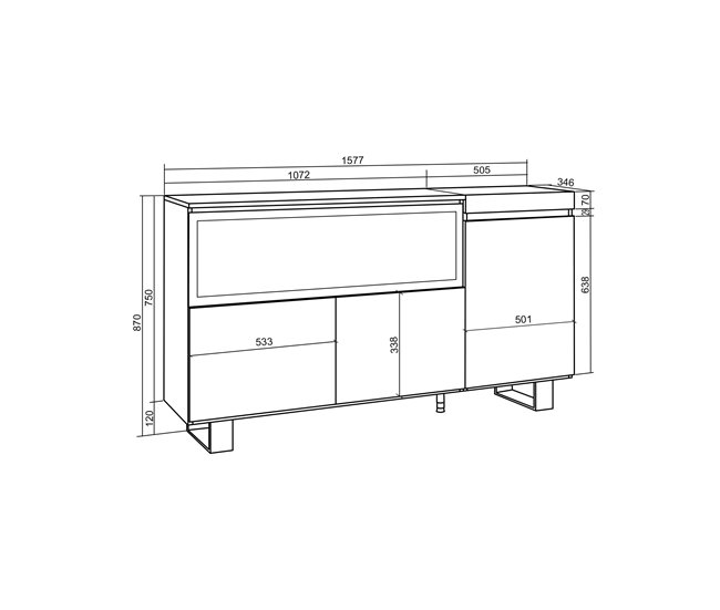 Aparadores para sala de estar 158 Carvalho