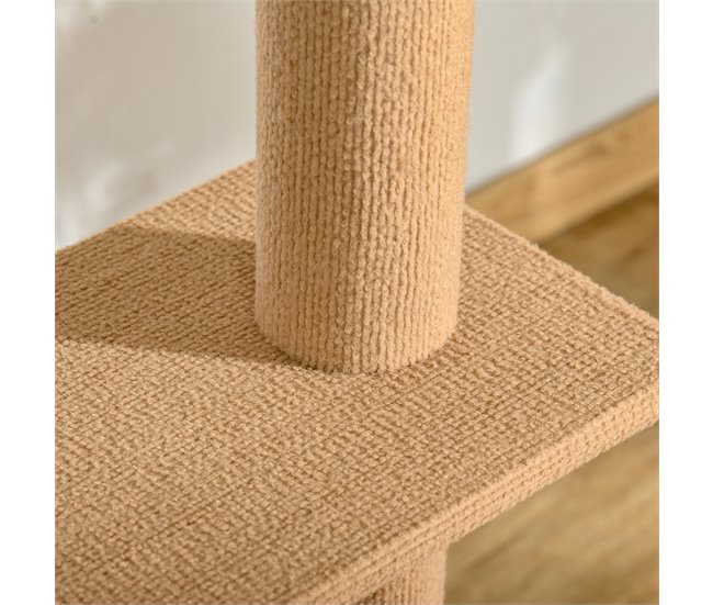 Arranhador para Gatos Aglomerado de Madeira, Flanela e Sisal Castanho