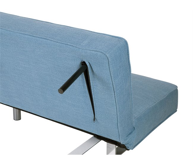 Beliani Sofá-cama Poliéster DUBLIN Azul Claro