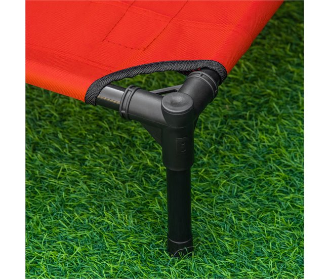 Cama para animais de estimação Metal e tecido Oxford PawHut Preto/ Vermelho