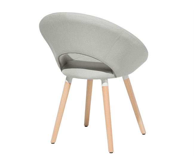 Beliani Silla de comedor ROSLYN Cinza Claro