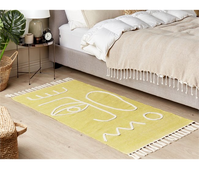Beliani Entrelaçado YAVU 80x150 Amarelo
