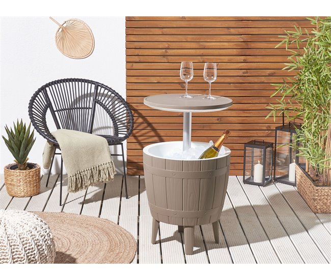 Beliani Mesa de jardim SILG 49x49 Cinza Escuro