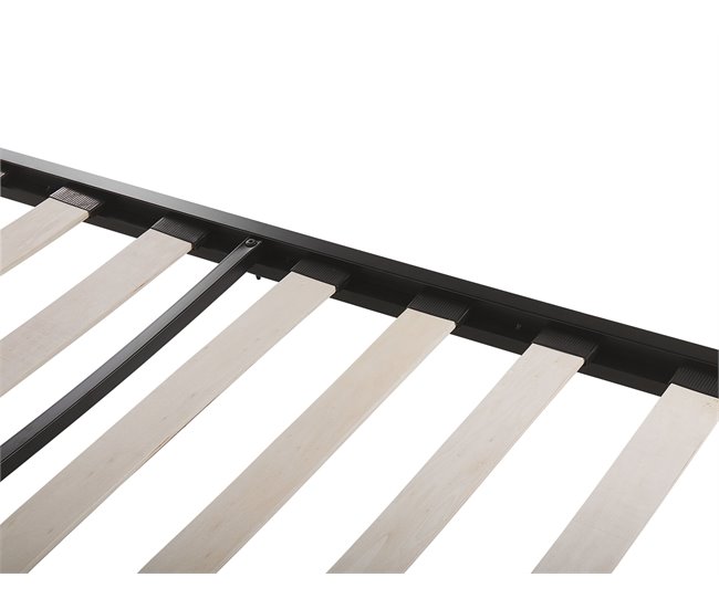 Beliani Cama com estrado Metal LYNX Preto