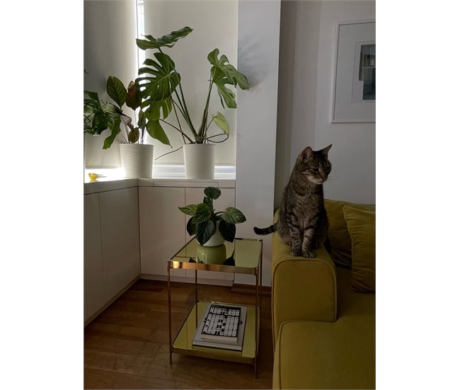 Beliani Mesa de apoio ALSEA 41x41 Dourado