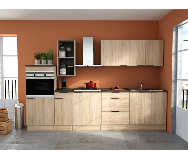 Móvel inferior FUMAY 40cm com gaveta e porta Carvalho