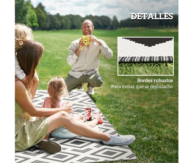 Tapete de Exterior Polipropileno Outsunny Branco