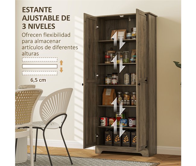 Armário de Cozinha Melamina de Madeira e MDF HOMCOM Cinza