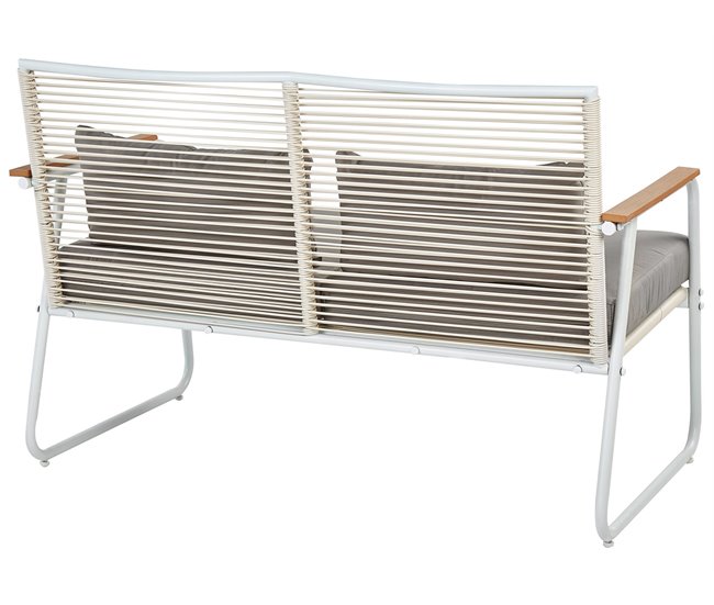 Beliani Conjunto lounge Aço POMONTE Branco