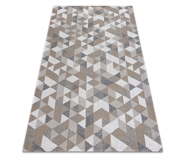 Tapete ECO CASA SIZAL BOHO Triángulos 2816 75x150 Castanho Claro