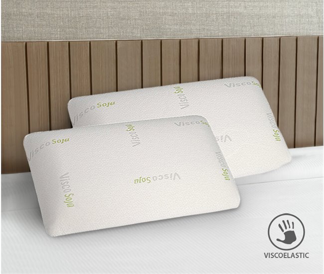 Conjunto de 2 almofadas Visco Soja da SonnoMattress Branco