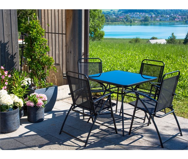 Beliani Mesa de jardim LIVO 80x80 Preto