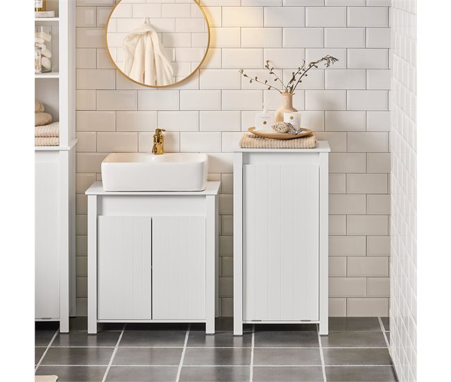 Cesto para roupa suja com 1 cesto Branco BZR100-W SoBuy Branco