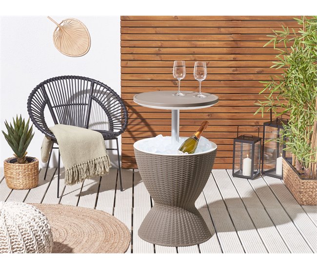 Beliani Mesa de jardim AISA Cinza Escuro