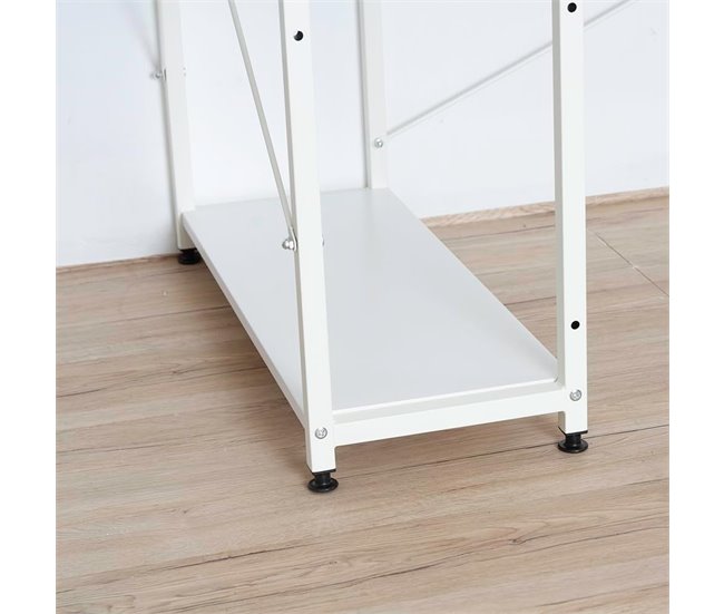 Mesa de escritório contemporânea com estante 120x64 Branco