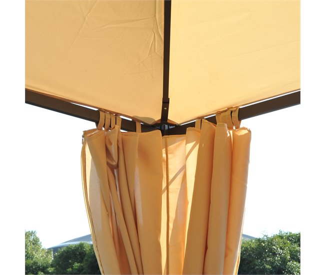 Pérgola de Exterior Metal, Poliéster Outsunny 300x300 Bege