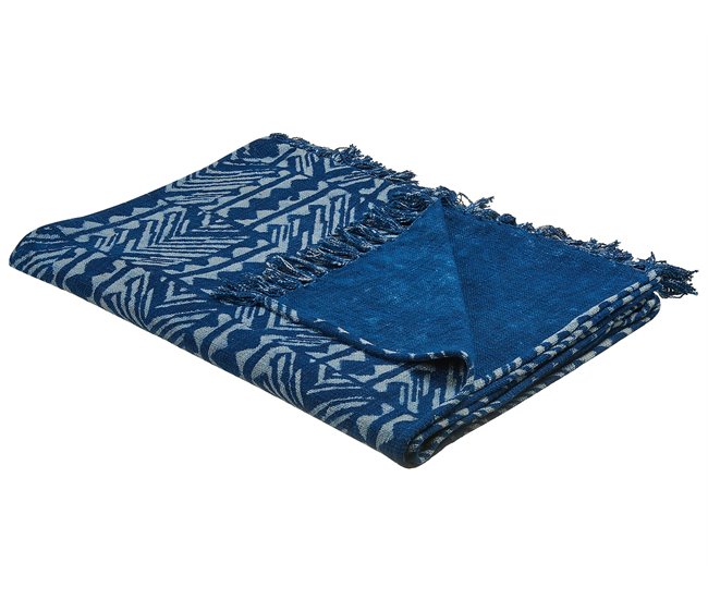 Beliani Manta SHIVPURI Azul Marino