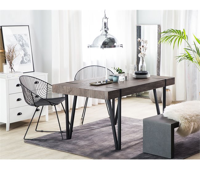 Beliani Mesa de jantar ADENA 90x180 Carvalho