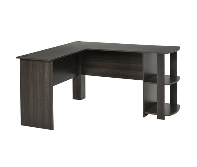Secretária de Canto MDF HOMCOM, escritório - secretárias 136x130 Preto