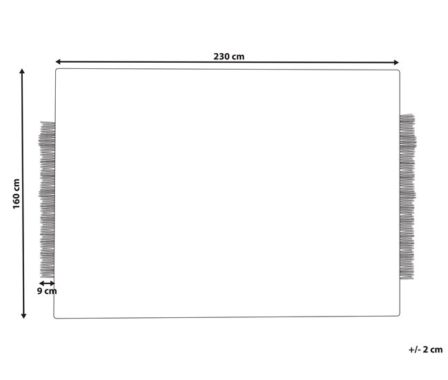 Beliani Entrelaçado KETENLI 160x230 Branco/ Bege