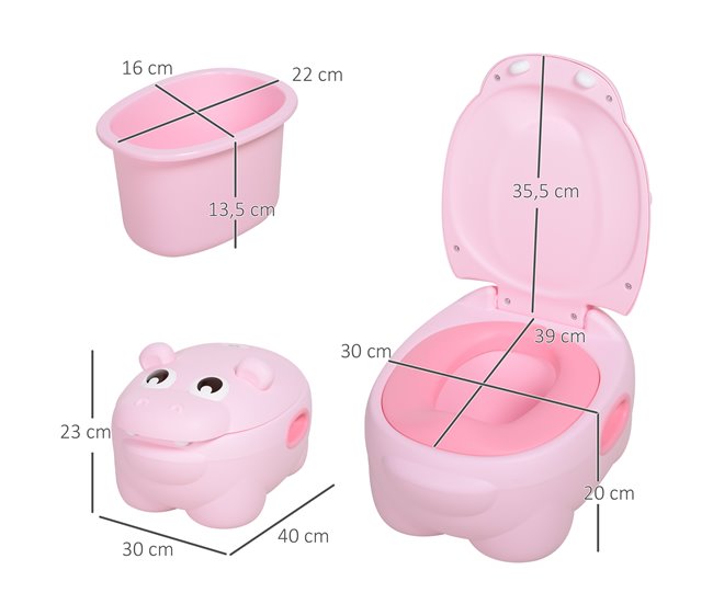 Bacio para Bebé TPE e Plástico HOMCOM Rosa