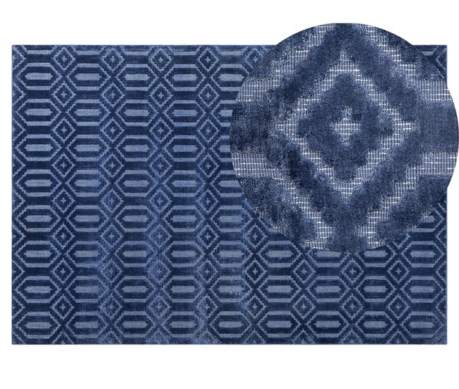 Beliani Pelos curtos ADATEPE 140x200 Azul Marino