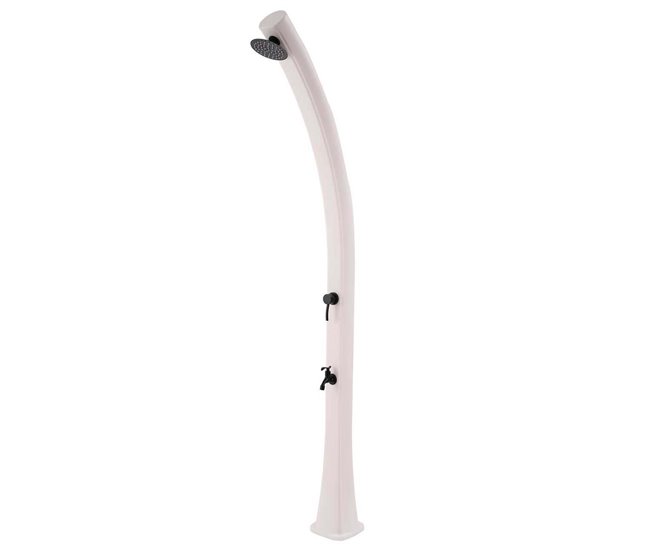 Starmatrix RIO 22 litro H 226 cm polietileno curvo chuveiro solar com lavagem de pés, Branco Branco