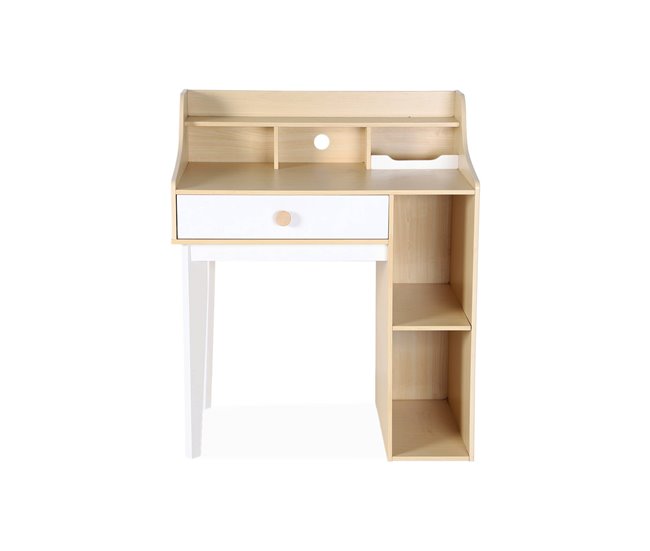 Secretária para crianças com gaveta e prateleiras 80x50 Branco