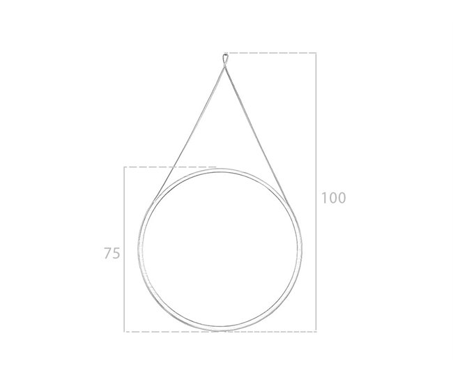 ANGEL CERDA Espelho de parede redondo nogueira 75x75 Nogal