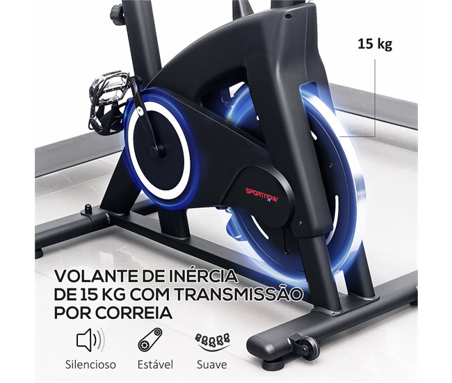 Bicicleta Estática Aço e ABS SPORTNOW Preto