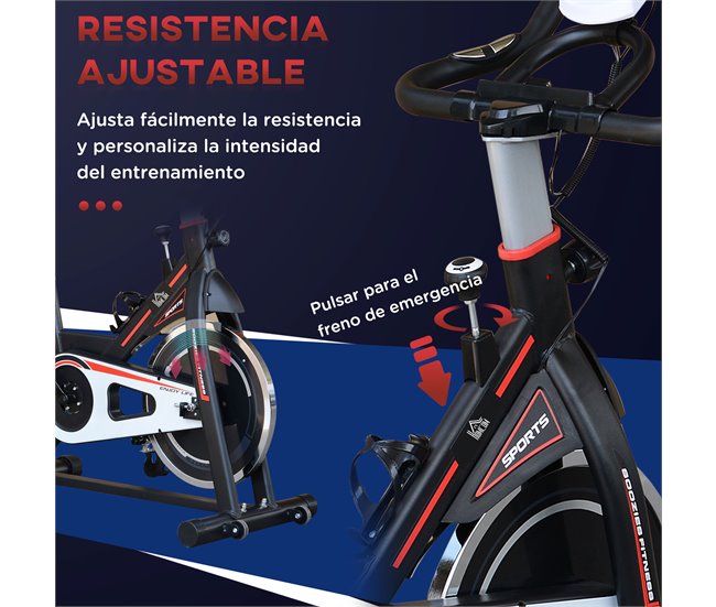 Bicicleta Estática Aço HOMCOM Preto