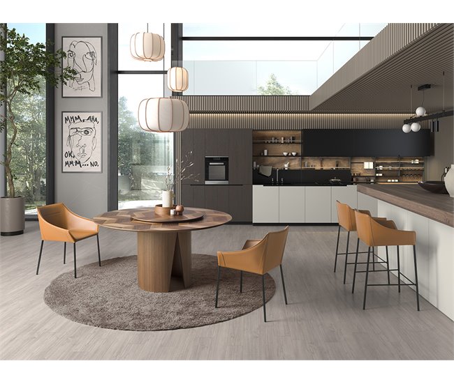 ANGEL CERDA Cadeira de couro sintético castanho Castanho