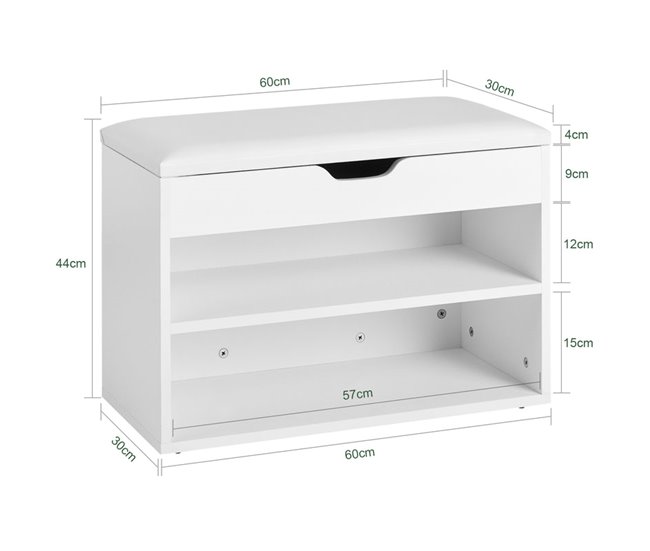 Armário para sapatos FSR25-W SoBuy Branco