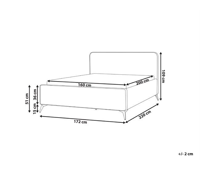 Beliani Cama com estrado Bouclé VALOGNES 172x220 Branco