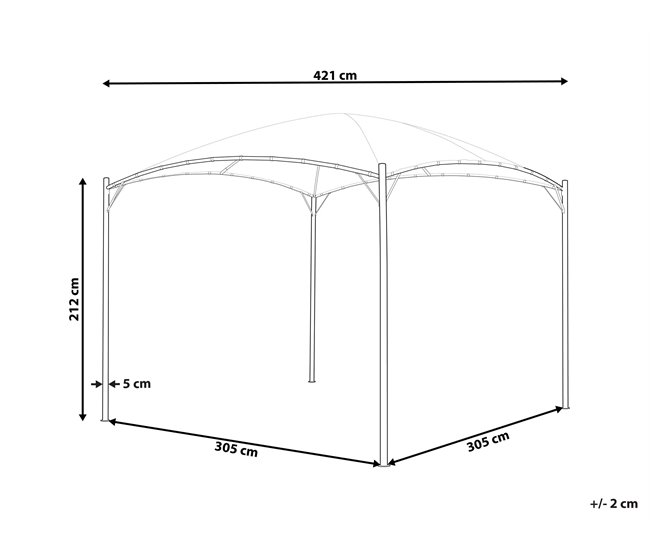 Beliani Pérgola de Jardim VOMERO 305x305 Bege