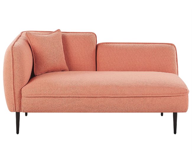 Beliani Chaise longue à esquerda Bouclé CHEVANNES Cinza Escuro