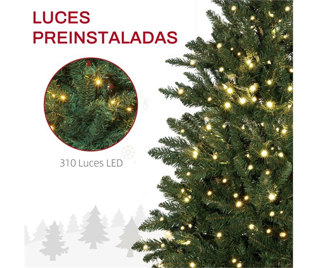 Árcore de Natal Plástico, Metal HOMCOM, casa - natal Verde