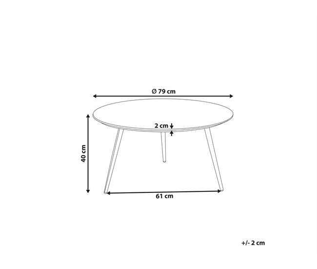 Beliani Mesa de centro EFFIE 79x79 Branco