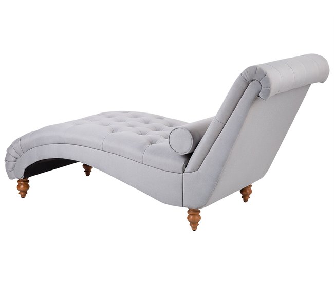 Beliani Chaise longue Poliéster MURET Cinza Claro