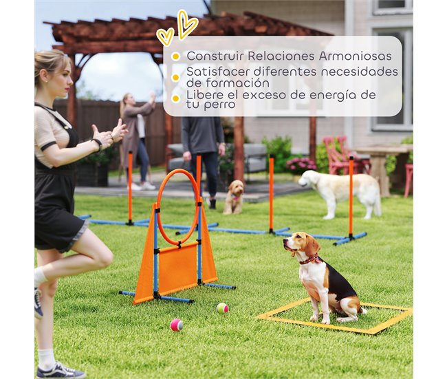 Conjunto de Treino e Agilidade ABS, PE, Tecido Oxford PawHut Laranja