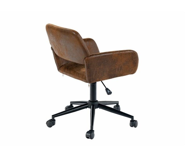 Cadeira de toucador vintage em camurça Castanho